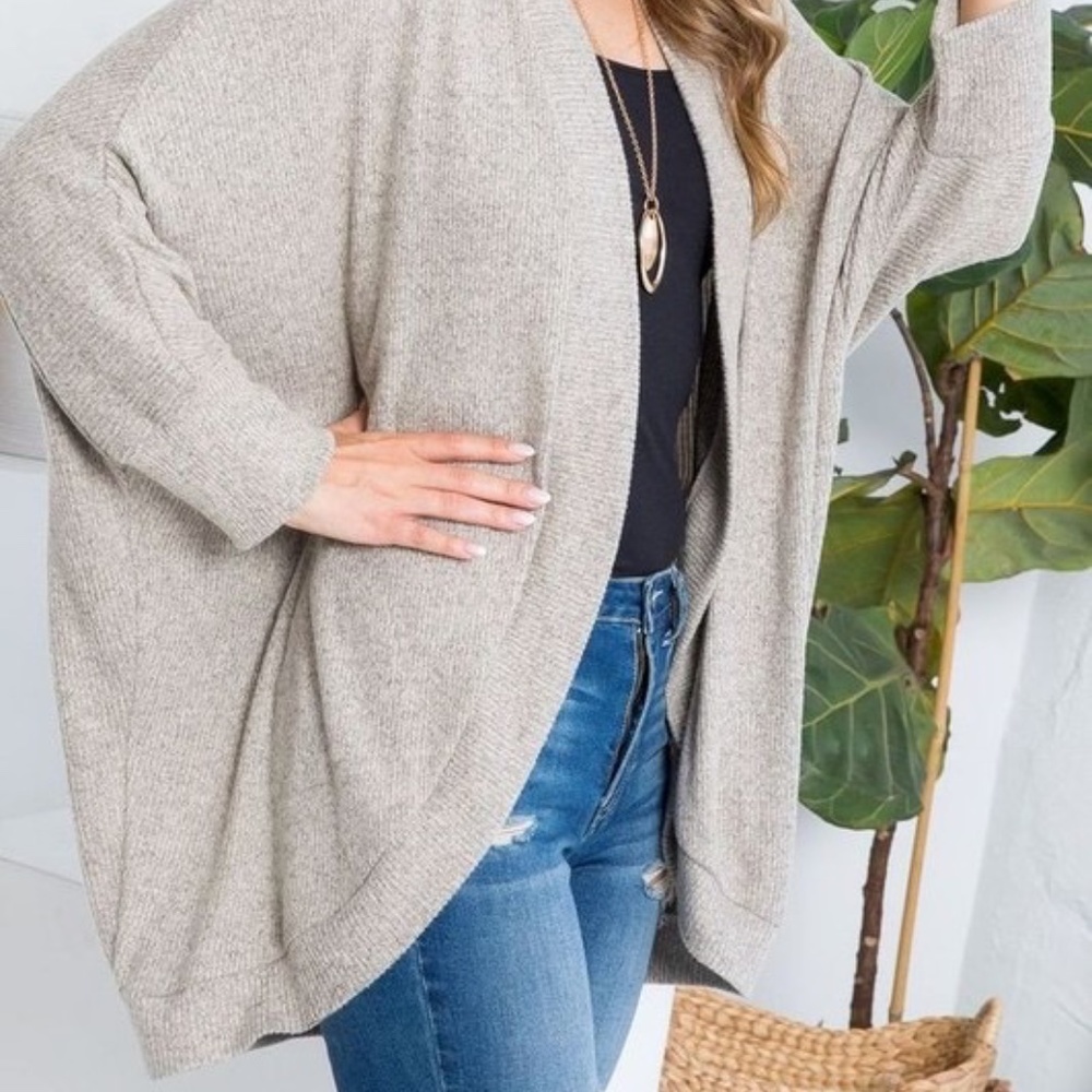 Banded Rib Sweater Cardigan - Picture 4 of 4